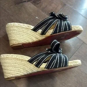 Christian Louboutin Black and Cream Espadrilles Calakala - 85 mm Espadrilles - Suede and calf leather  main image 3